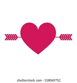 heart cartoon with arrow icon image 