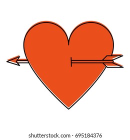 heart cartoon with arrow icon image 
