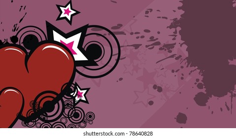 heart cartoon background in vector format