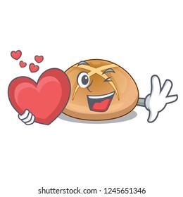With heart cartoon with buns traditional hot cross