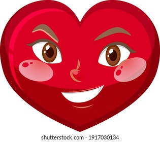 Heart cartoon character with facial expression illustration