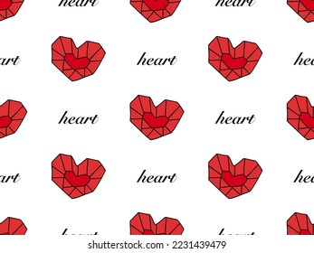 Heart cartoon character seamless pattern on white background