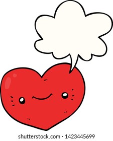 heart cartoon character with speech bubble