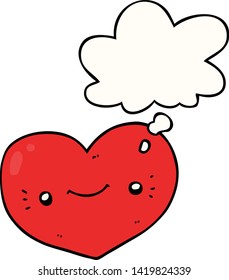 heart cartoon character with thought bubble
