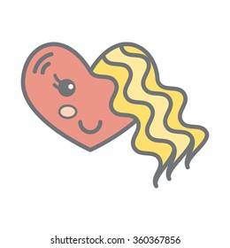 heart cartoon character vector illustration