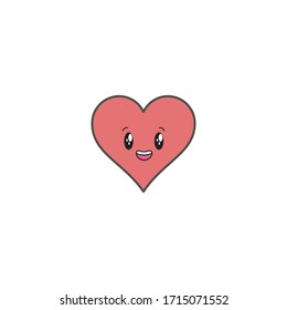 heart cartoon characters design with expression. you can use for stickers, pins, mascot or patches