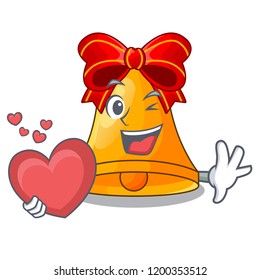 With heart cartoon christmas bells for christmas decoration