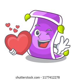 With heart cartoon fairytale story and magic carpet