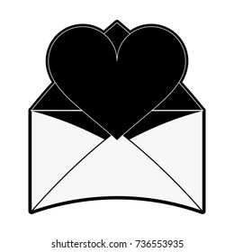 heart cartoon with message envelope valentines day related icon 