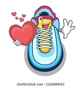 With heart cartoon sneaker with rubber toe
