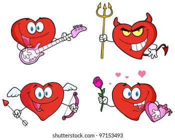 Heart Cartoon style. Vector Collection.Jpeg version also available in gallery.