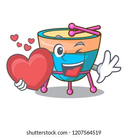 With heart cartoon timpani in the studio music