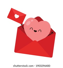 Caricatura vectorial. Diseño de carácter cardíaco.