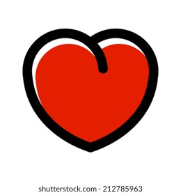 Heart cartoon vector icon