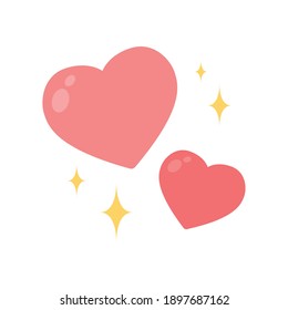 Heart cartoon vector. Heart on white background.