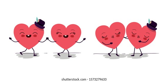 Heart cartoons design, Happy valentines day love passion romantic health wedding romance and decoration theme Vector illustration