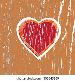 heart carved in wood