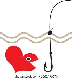 Heart caught on a hook, naive love