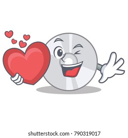 With heart CD mascot cartoon style