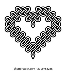 Heart with Celtic Knot. Irish love heart. Irish vector design. Celtic knot decoration element