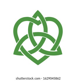 Heart and Celtic trinity knot, vector