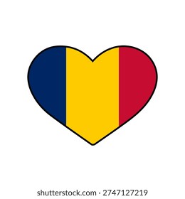 Heart with the Chad flag
Vector heart with the flag on a white background