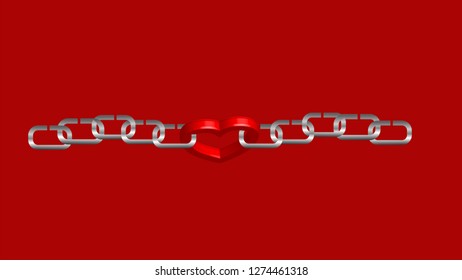 heart with chain