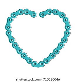heart with chain bicycle