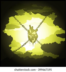 Heart in chains art