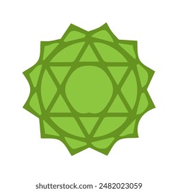 Corazón Chakra Icon Ilustración vectorial