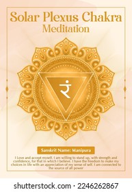 Heart Chakra Meditation poster Design-Vector illustration