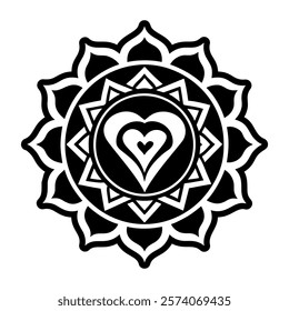 Heart chakra symbol icon in solid style