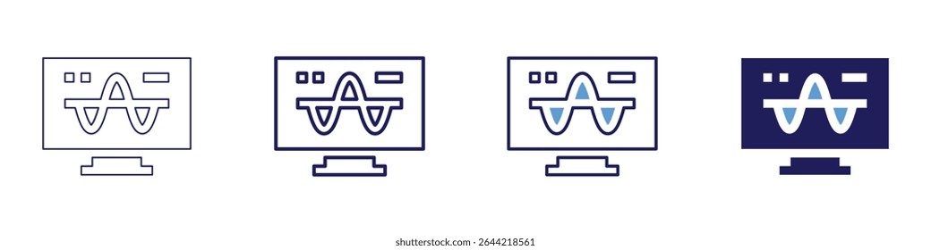 Heart chamber icon in 4 different styles. Thin Line, Line, Bold Line, Duotone. Duotone style. Editable stroke.