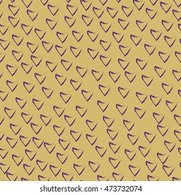 Heart chaotic seamless pattern. Fashion graphic background design. Modern stylish abstract color texture. Template for prints, textiles, wrapping, wallpaper, website etc. Stock VECTOR illustration