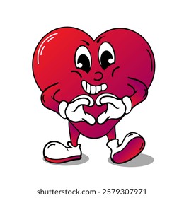 heart character cartoon vector illustration design