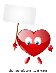 Heart character with empty banner