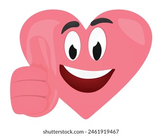 Heart character icon. vector illustration