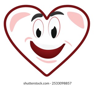 Heart character icon. vector illustration