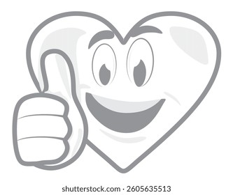 Heart character icon. vector illustration