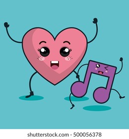 heart character kawaii style
