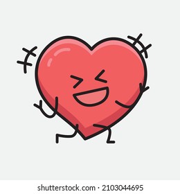 Heart Character Mascot Vector Illustration on isolated background