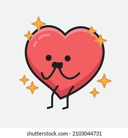 Heart Character Mascot Vector Illustration on isolated background
