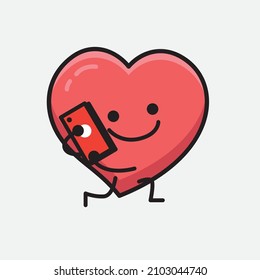 Heart Character Mascot Vector Illustration on isolated background