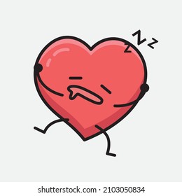 Heart Character Mascot Vector Illustration on isolated background