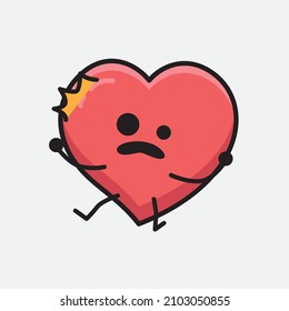 Heart Character Mascot Vector Illustration on isolated background