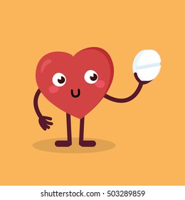 heart character pill