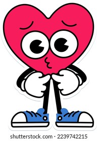 Heart Character pose feel guilty