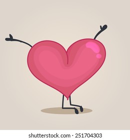 Heart character praying
