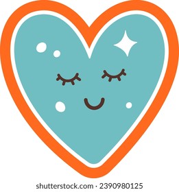 Heart Character Sleeping Vector Illustration