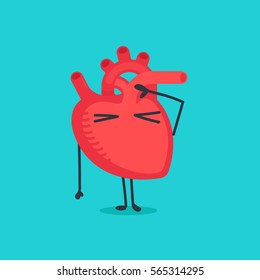 Heart character vector illustration